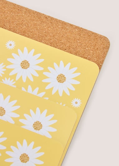 4 Pack Yellow Bee Cork Placemats