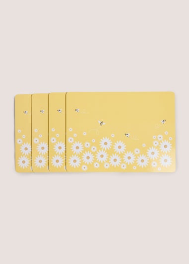 4 Pack Yellow Bee Cork Placemats