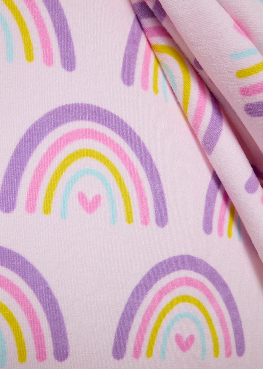 Kids Pink Rainbow Beach Towel