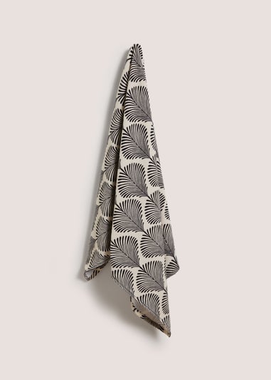 Black Mono Shell Beach Towel