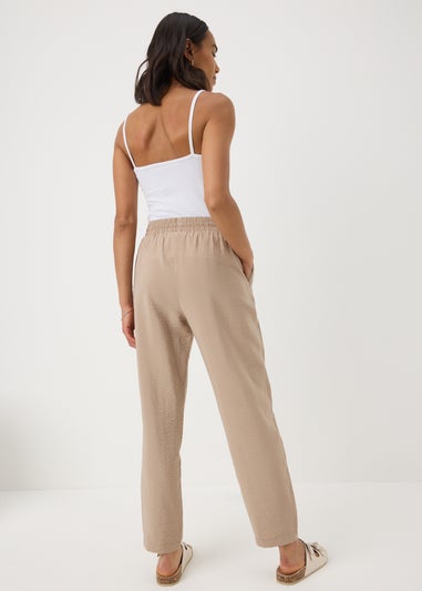 Taupe Tapered Trousers