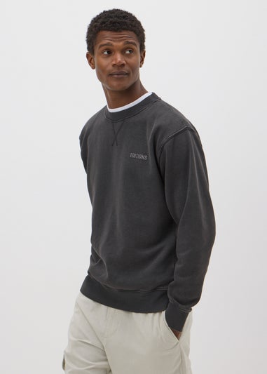 Charcoal Washed Relaxed Fit Sweatshirt