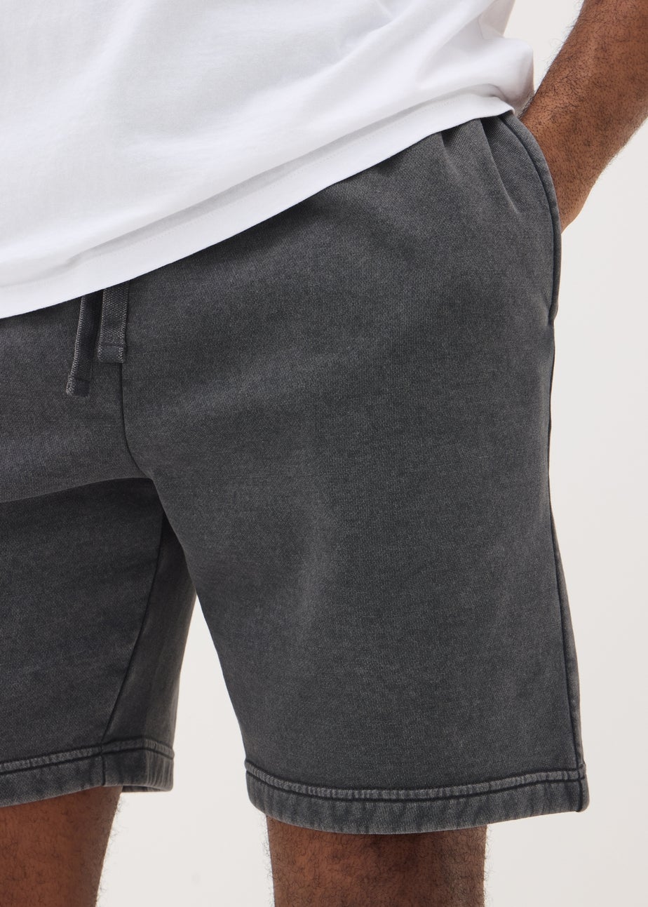 Charcoal Washed Jogger Shorts