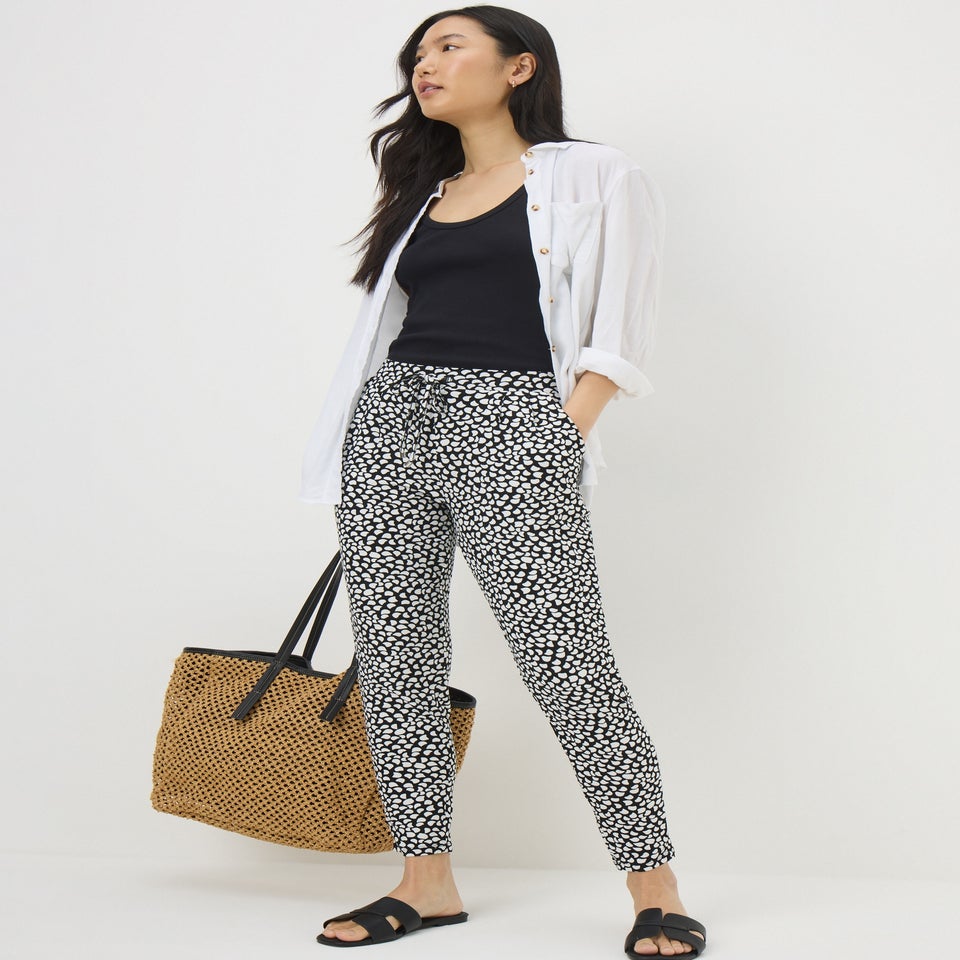 Monochrome Printed Harem Trousers