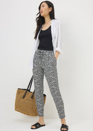 Monochrome Printed Harem Trousers