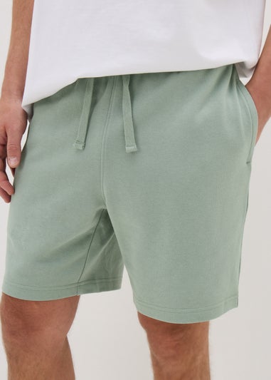 Green Basic Jogger Shorts