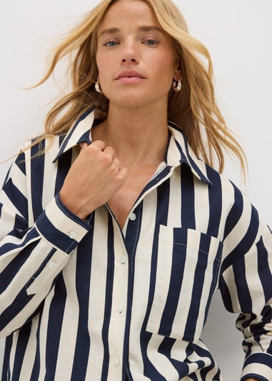 Navy Wide Stripe Shirt
