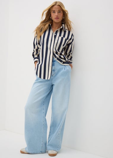 Navy Wide Stripe Shirt