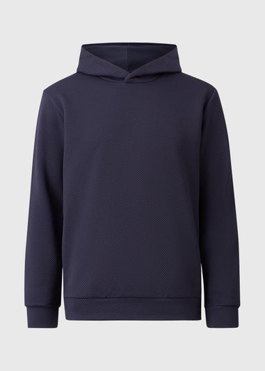 Navy Textured Hoodie