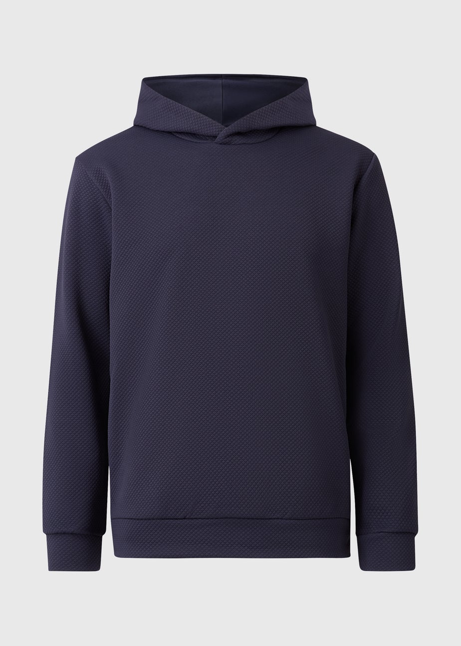 Navy Textured Hoodie