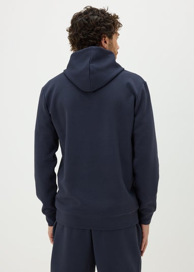 Navy Textured Hoodie