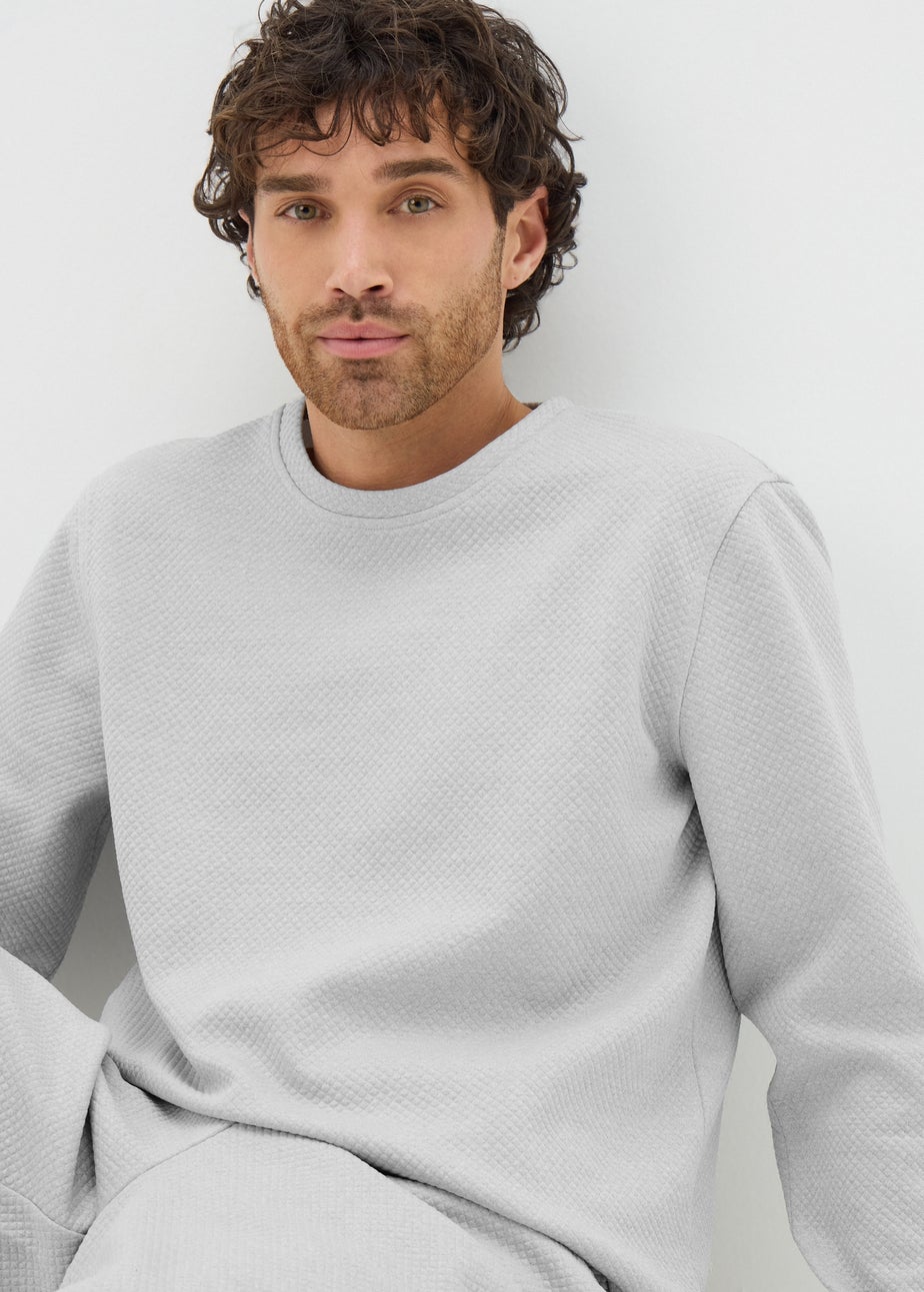 Grey Textured Sweatshirt