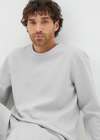 Grey Textured Sweatshirt