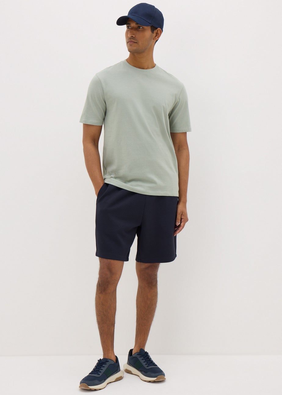 Navy Textured Shorts