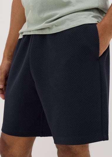 Navy Textured Shorts