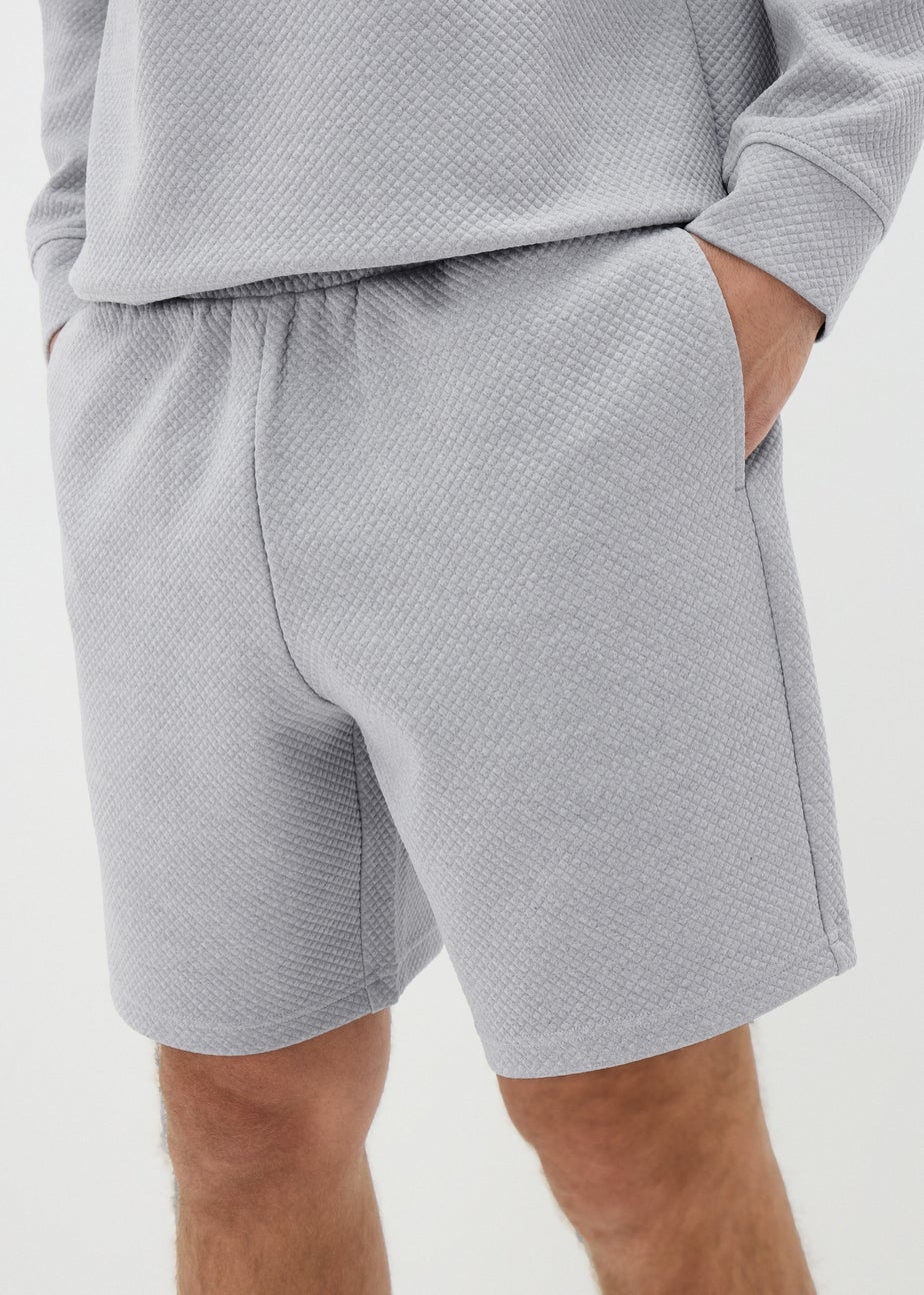 Grey Textured Shorts