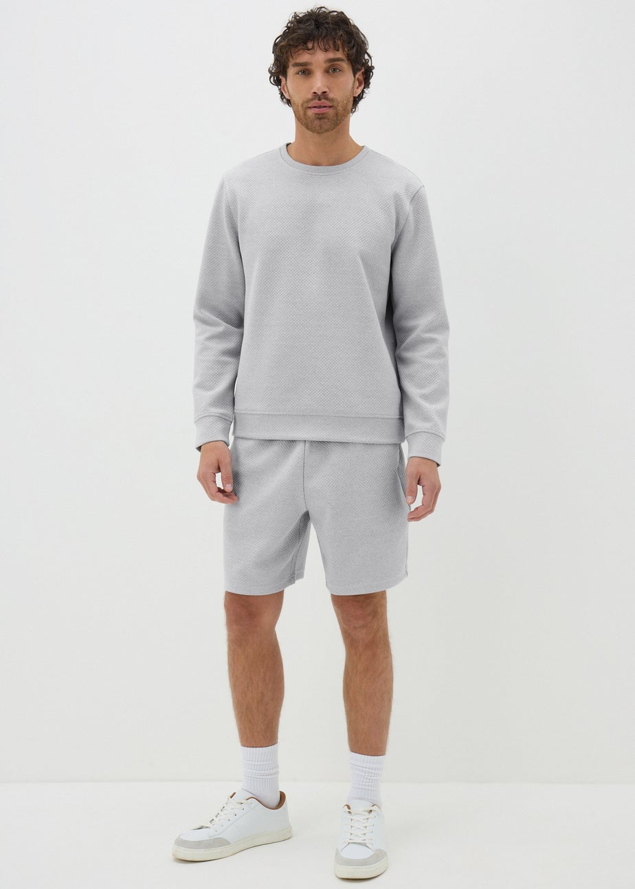 Grey Textured Shorts