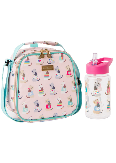 Beau & Elliot Pink Puppy Love Kids Lunch Bag & Bottle