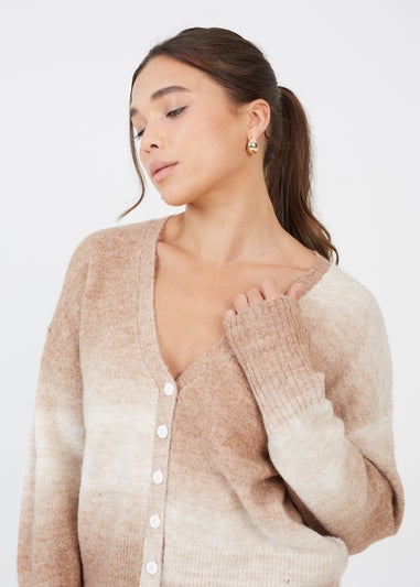 Brave Soul Tan Button Through Space Dye Cardigan