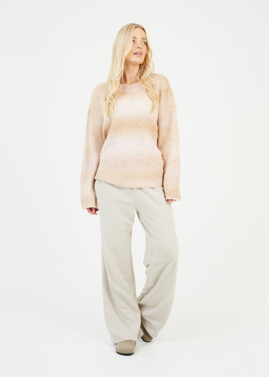 Brave Soul Stone Crew Neck Space Dye Knitted Jumper