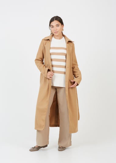 Brave Soul Ivory Striped Loose Fit Jumper with Wide Sleeves