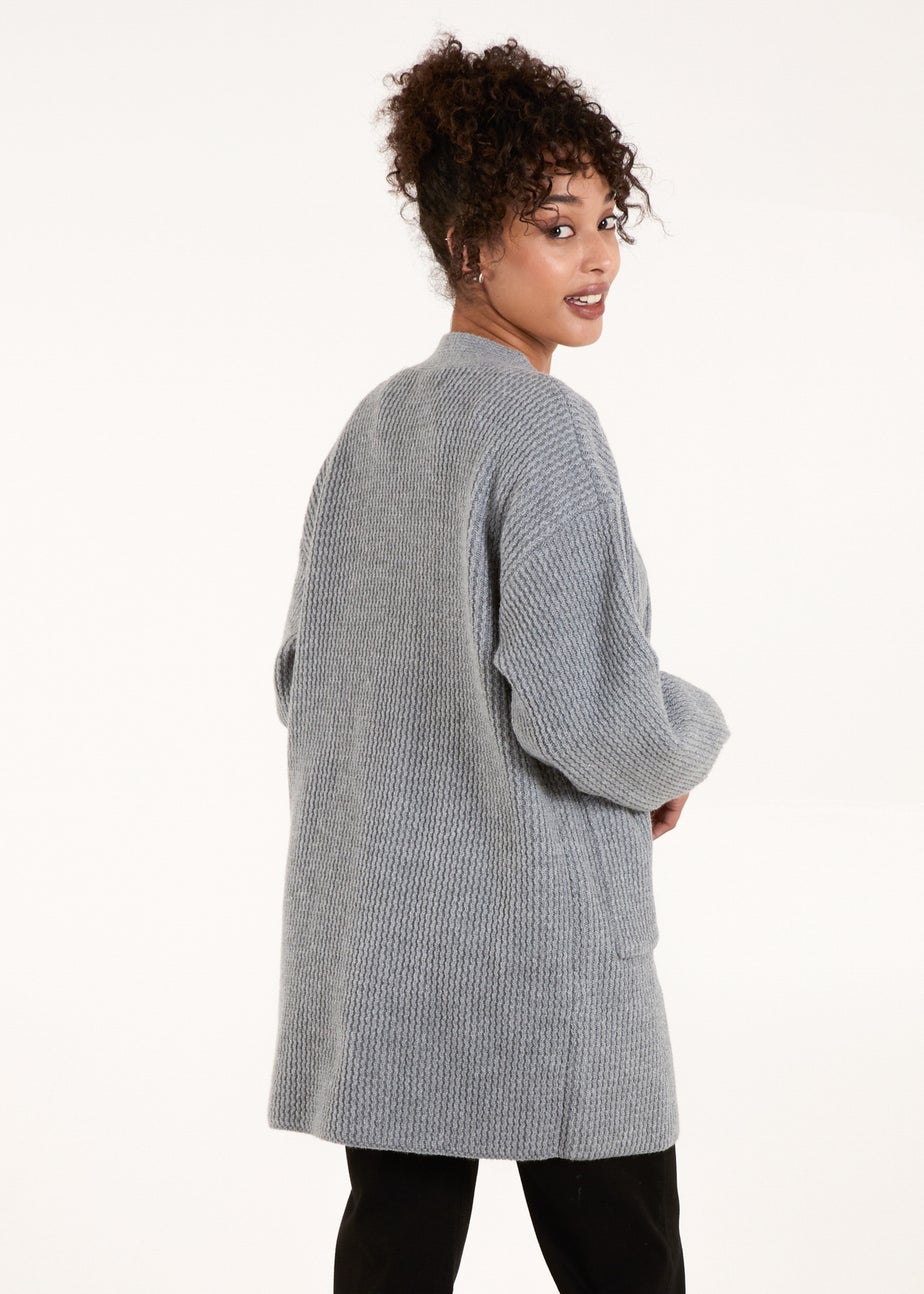Blue Vanilla Grey Knit Two Pocket Cardigan