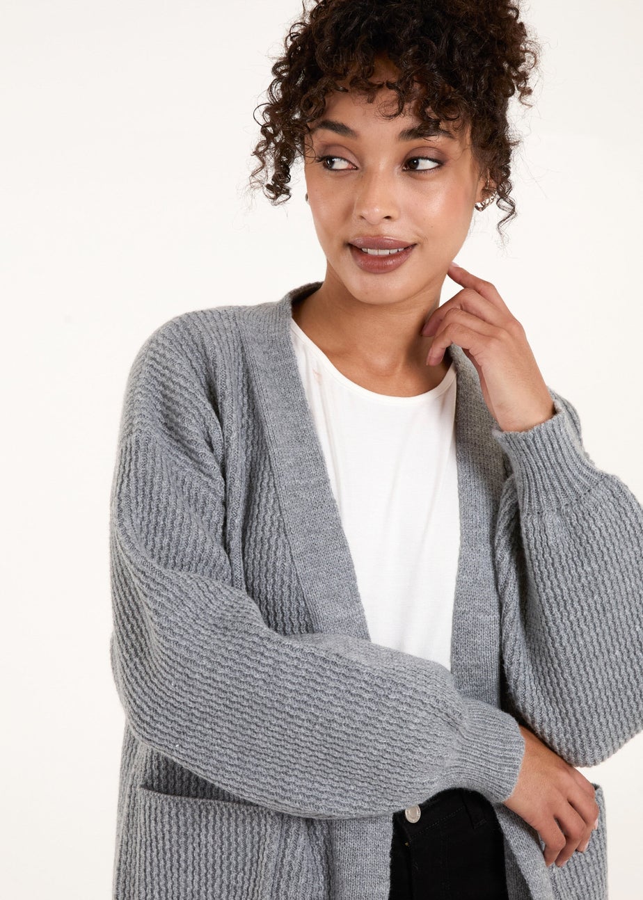 Blue Vanilla Grey Knit Two Pocket Cardigan