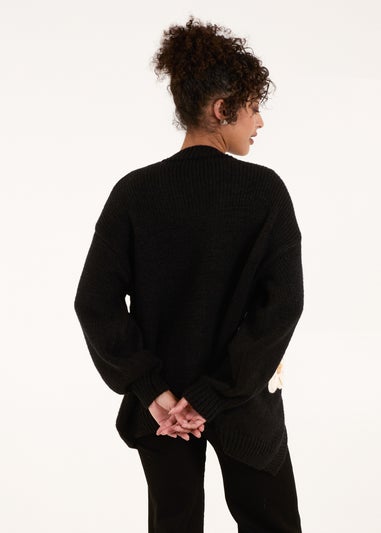 Blue Vanilla Black Daisy Large Flower Cardigan