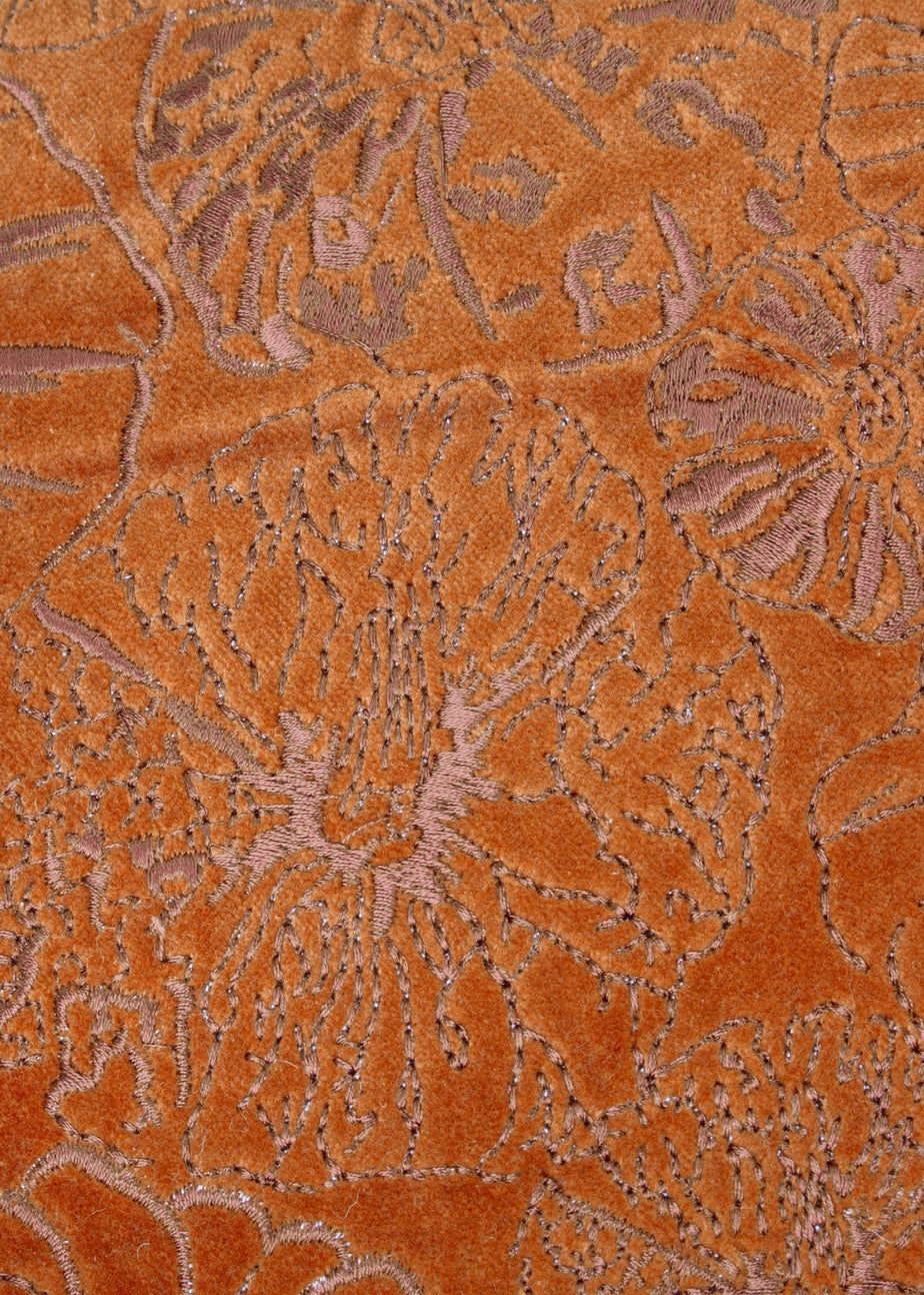 furn. Picking Patch Embroidered Velvet Filled Cushion (45cm x 45cm)