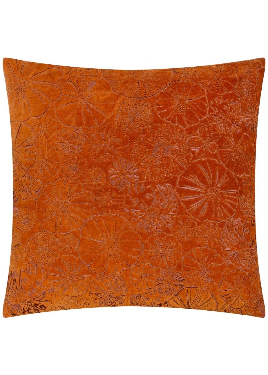 furn. Picking Patch Embroidered Velvet Filled Cushion (45cm x 45cm)