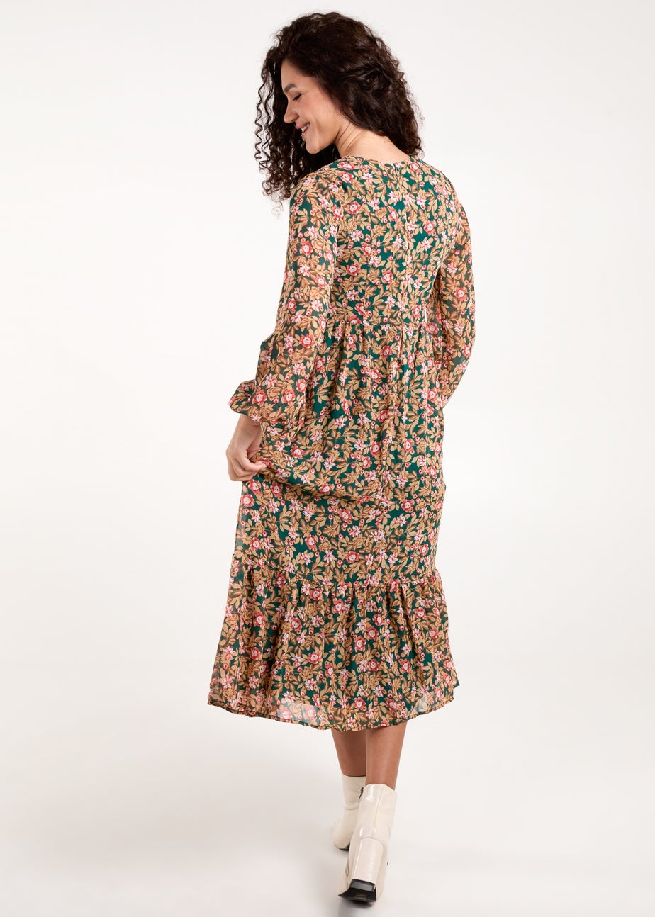 Blue Vanilla Green Button Through Midi Dress