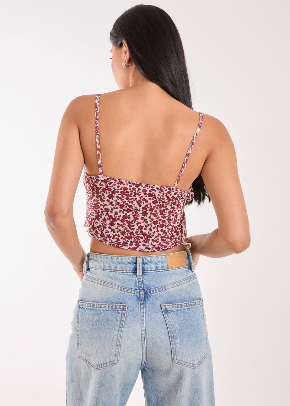 Pink Vanilla Red Butterfly Ditsy Cami Top