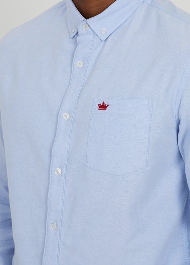 Brave Soul Light Blue Cotton Long Sleeve Oxford Shirt