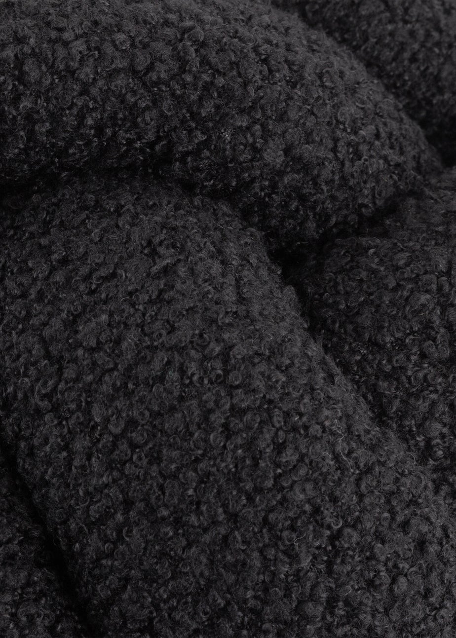furn. Black Boucle Knot Filled Cushion (30cm x 30cm)