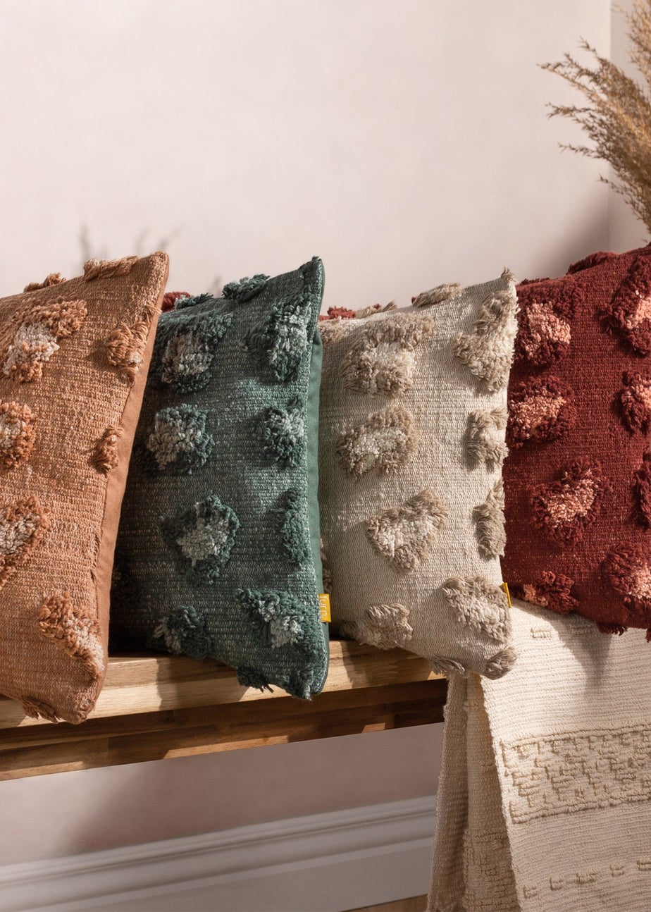 furn. Natural Maeve Tufted Cotton Filled Cushion (30cm x 50cm)