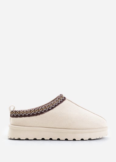 Where's That From Pine Cream Faux-Suede Fur Lining Slipper Boots