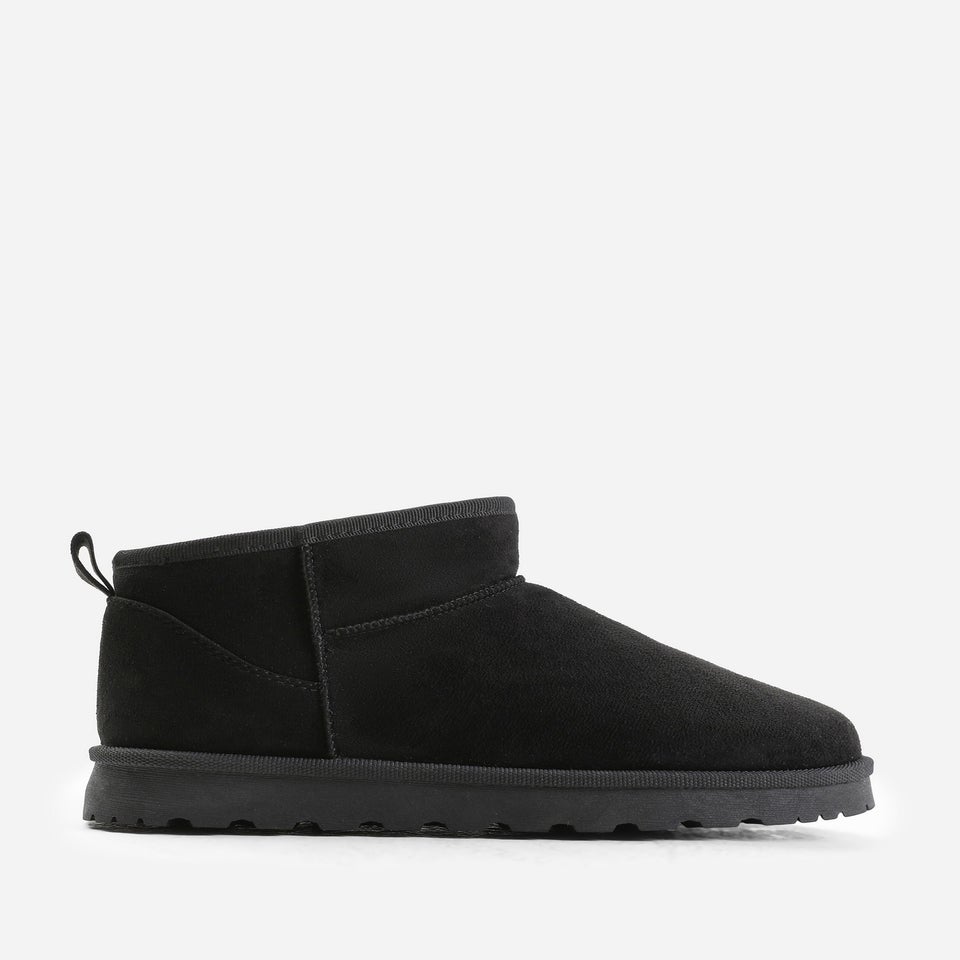 Where's That From Black Faux-Suede Maple Faux Fur Slipper Boots