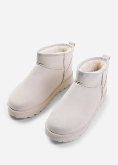 Where's That From Cream Faux-Suede Maple Faux Fur Slipper Boots