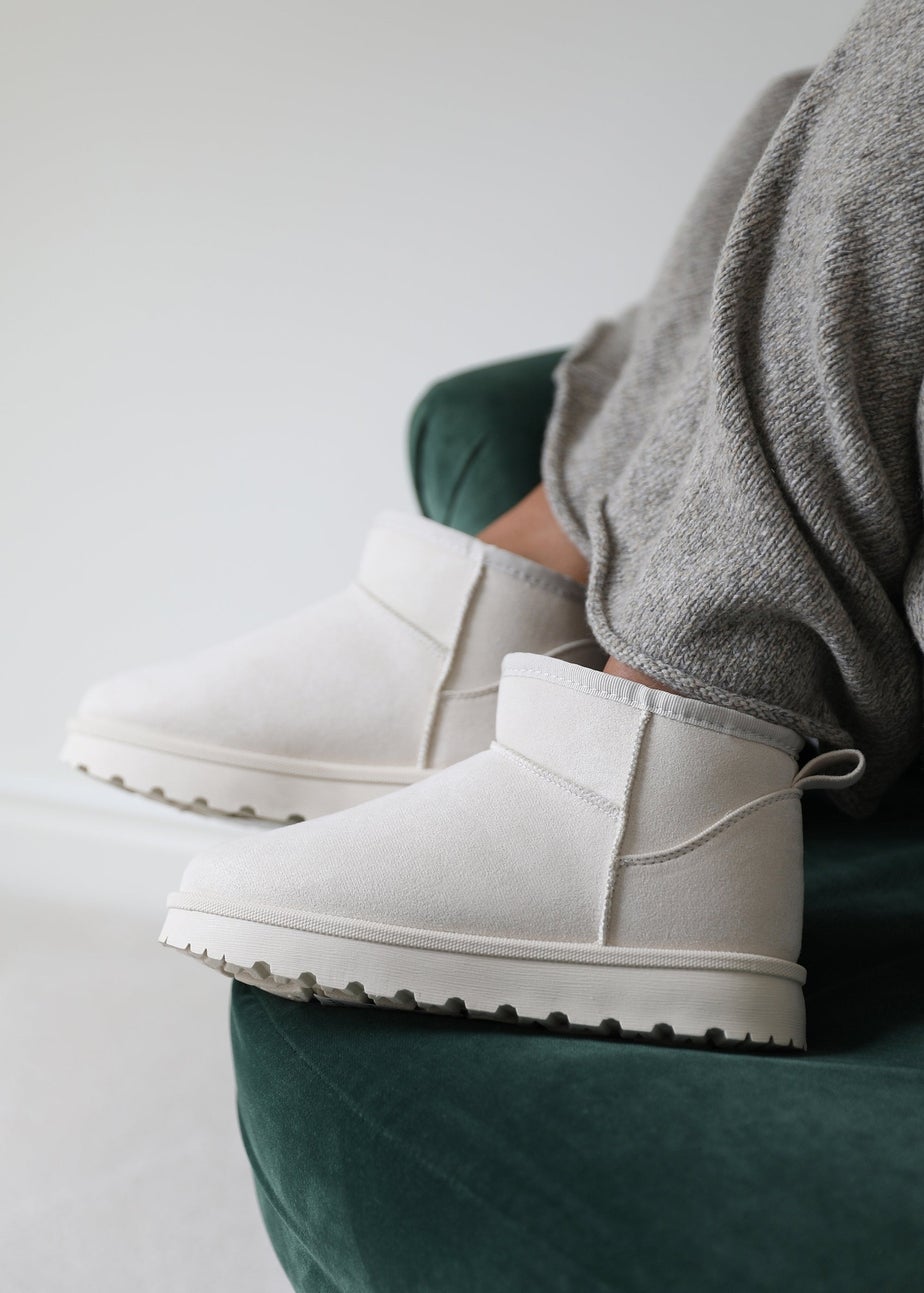 Where's That From Cream Faux-Suede Maple Faux Fur Slipper Boots