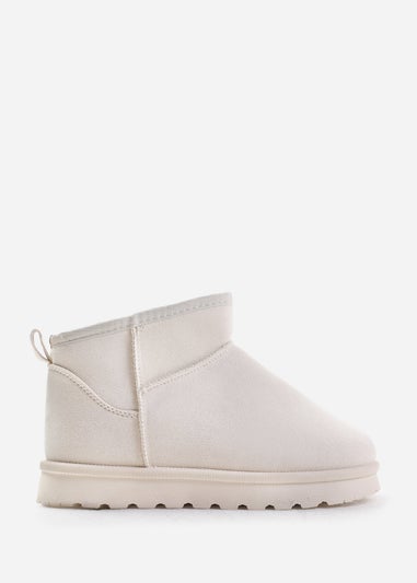 Where's That From Cream Faux-Suede Maple Faux Fur Slipper Boots