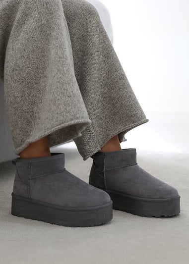 Where's That From Zyla Grey Faux-Suede Fur Lining Slipper Boots