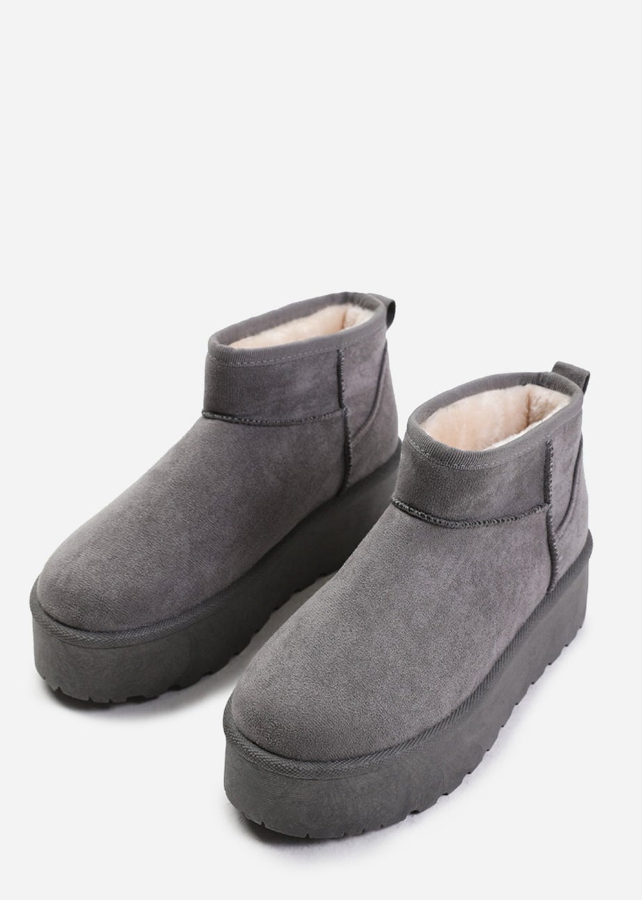 Where's That From Zyla Grey Faux-Suede Fur Lining Slipper Boots