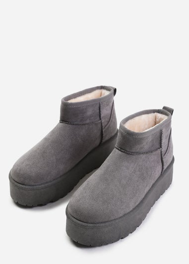 Where's That From Zyla Grey Faux-Suede Fur Lining Slipper Boots