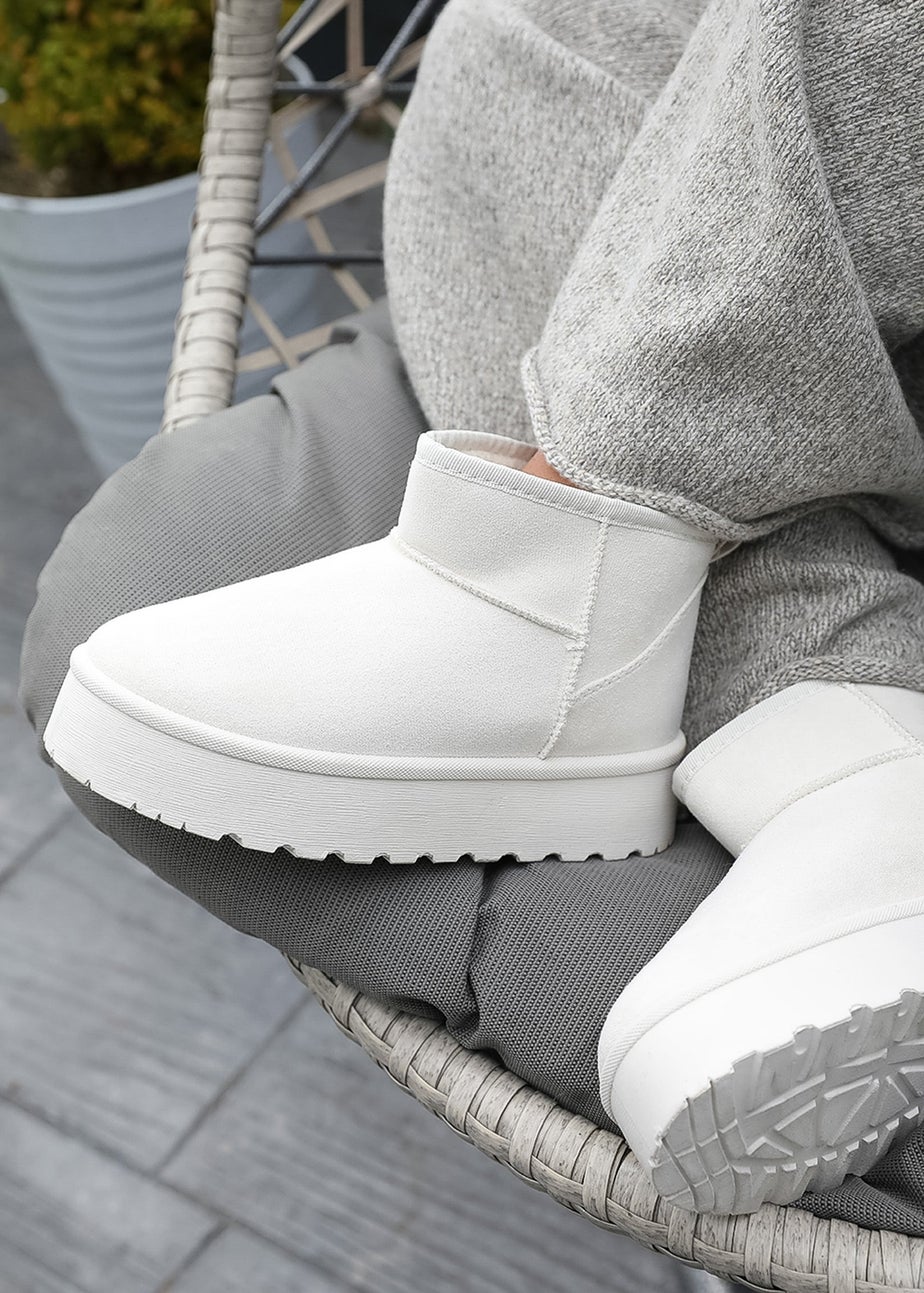 Where's That From Zyla Cream Faux-Suede Fur Lining Slipper Boots