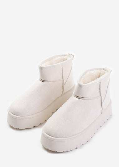 Where's That From Zyla Cream Faux-Suede Fur Lining Slipper Boots