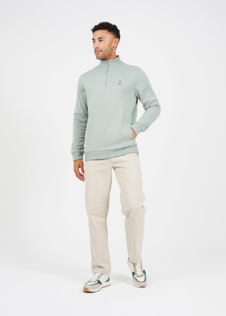 Brave Soul Green 2 Pack Quarter Zip Jumpers