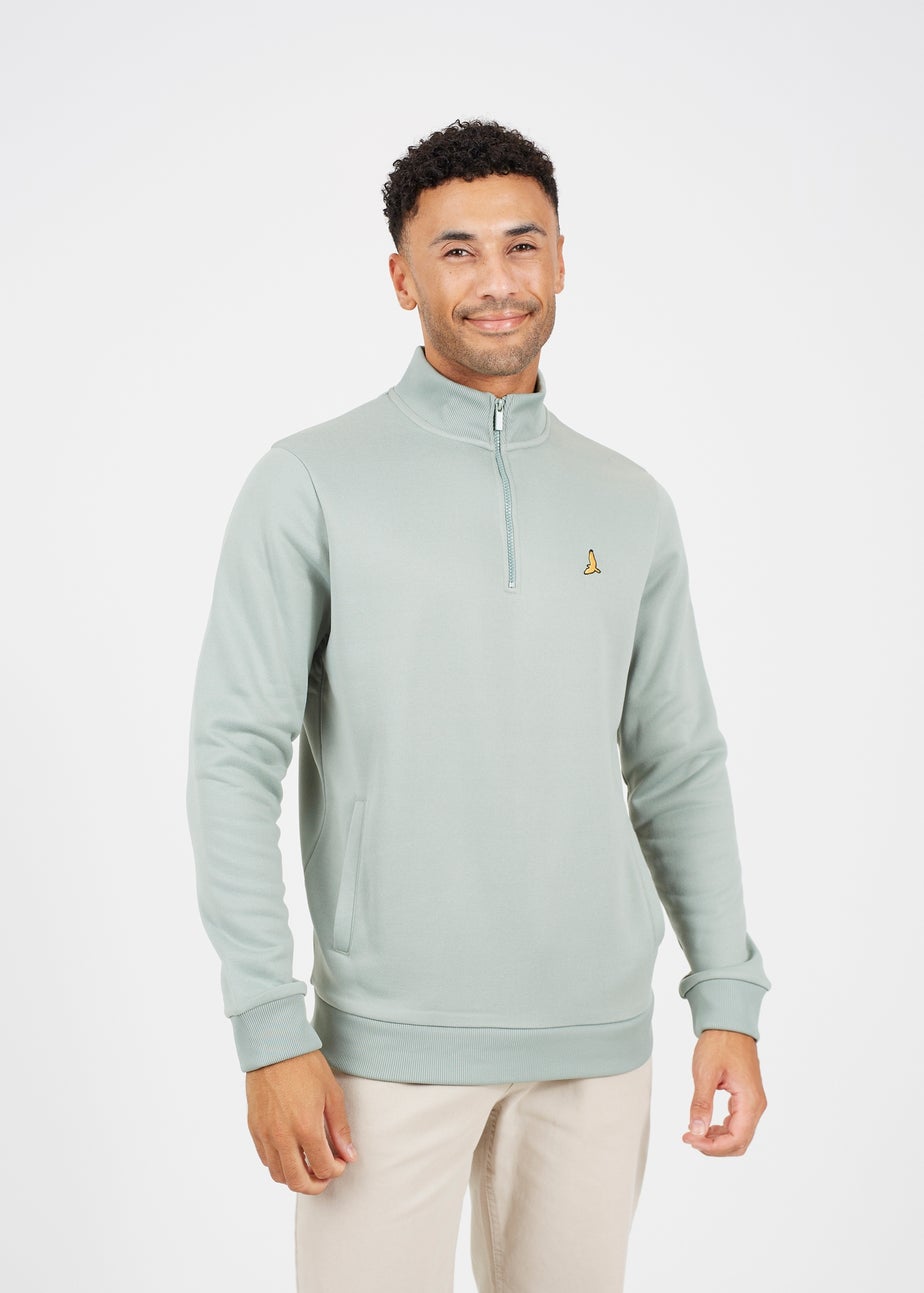 Brave Soul Green 2 Pack Quarter Zip Jumpers