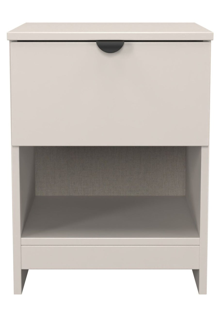 Swift Ready Assembled Arran 1 Drawer Open Shelf Bedside Cabinet