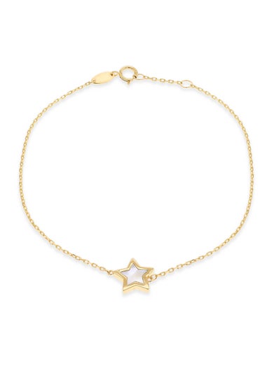 Golden Moments 9ct Yellow Gold Mother of Pearl Star Bracelet