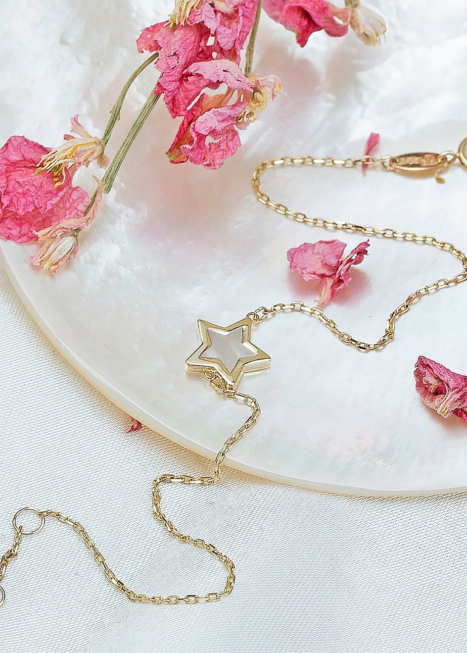 Golden Moments 9ct Yellow Gold Mother of Pearl Star Bracelet